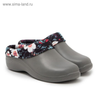Галоши женские, цвет серый/цветочки, размер 36-37 Галоши женские, цвет серый/цветочки, размер 36-37