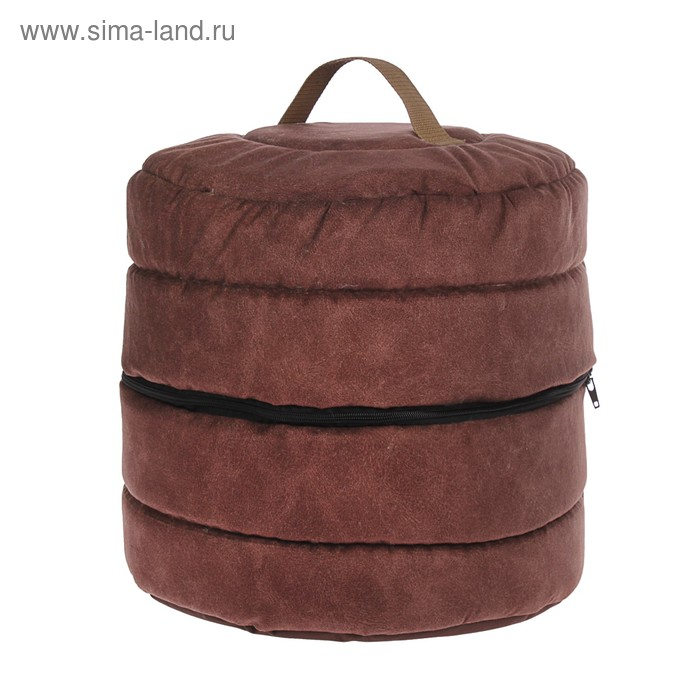 Дом, трансформирующийся в 2 лежанки, 33 х 29 х 29 см, мебельная ткань, коричневый Дом, трансформирующийся в 2 лежанки, 33 х 29 х 29 см, мебельная ткань, коричневый