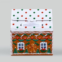 Коробка подарочная новогодняя складная &laquo; Пряничный домик &raquo;, 15 х 18 х 10 см, Новый год