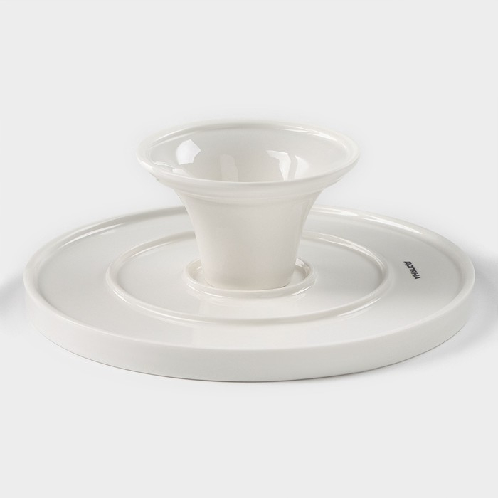 Подставка для тортов и десертов фарфоровая Доляна «Глория», d=21,5 см, цвет белый Подставка для тортов и десертов фарфоровая Доляна «Глория», d=21,5 см, цвет белый