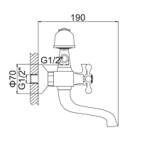 Cмеситель для ванны Accoona A6070, двухвентильный, латунь, хром Cмеситель для ванны Accoona A6070, двухвентильный, латунь, хром
