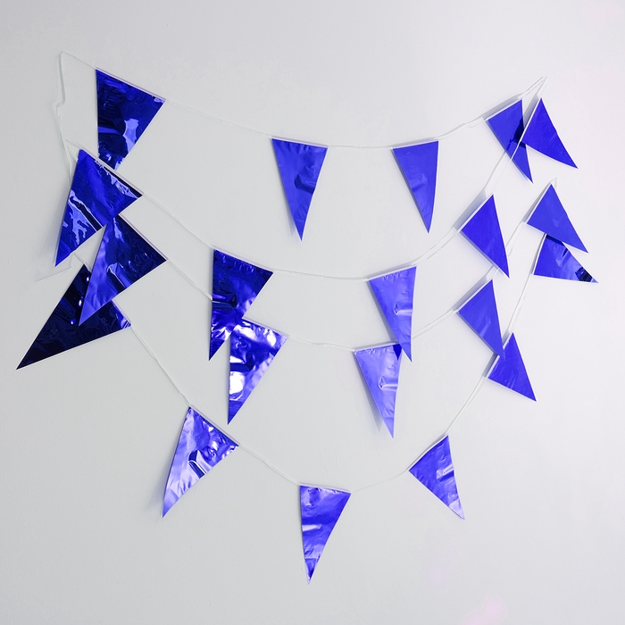 Гирлянда &laquo;Флажки&raquo;, 20 флажков, 10 метров, цвет синий