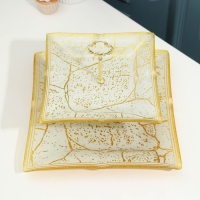 Этажерка «Камень», 2 уровня, цвет бежевый с золотым Этажерка «Камень», 2 уровня, цвет бежевый с золотым