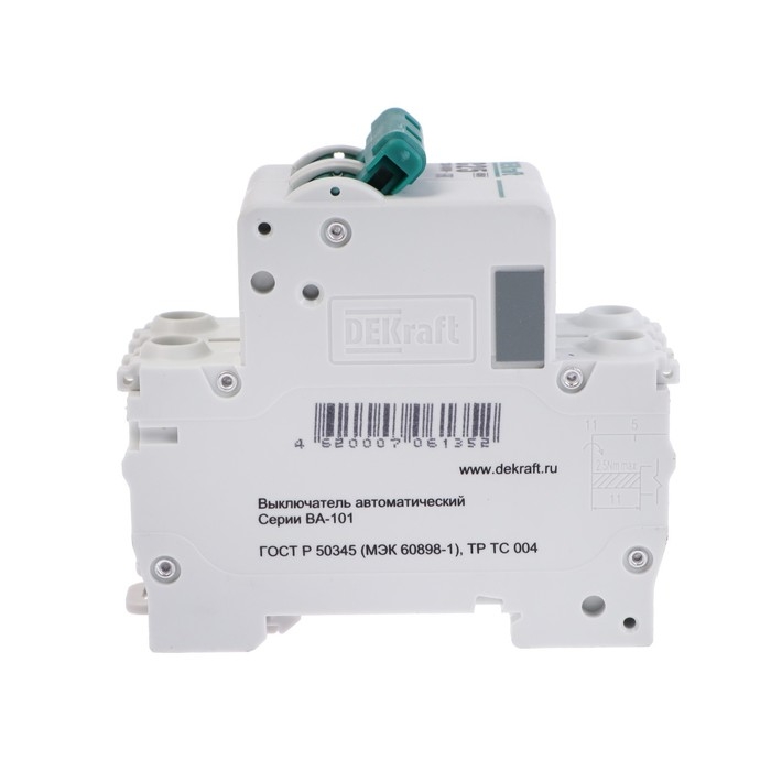 Выключатель автоматический SE DEKraft ВА-101, 2 полюса, С, 25 А, 4.5 кА, 11068DEK Выключатель автоматический SE DEKraft ВА-101, 2 полюса, С, 25 А, 4.5 кА, 11068DEK