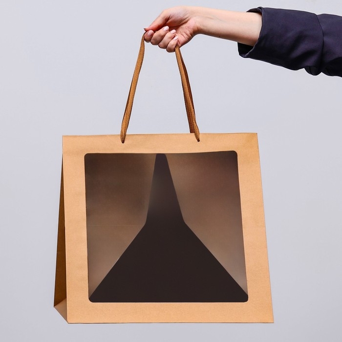 Пакет крафт с квадратным дном и окном 40 Х 40 Х 40 см Крафт, 1шт. Пакет крафт с квадратным дном и окном 40 Х 40 Х 40 см Крафт, 1шт.