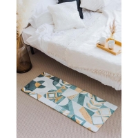 Коврик для ванной Доляна &laquo;Тори&raquo;, 45&times;120 см, цвет зелёно-жёлтый