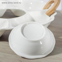 Менажница керамическая 4 секции «Эстет», 34×30×5 см, соусник Менажница керамическая 4 секции «Эстет», 34×30×5 см, соусник