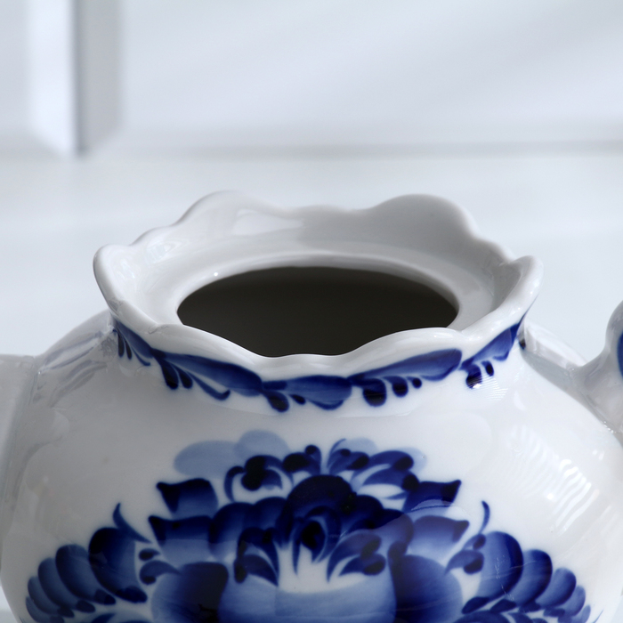 Чайник &laquo;Хуторок&raquo;, H=13,5 см, гжель