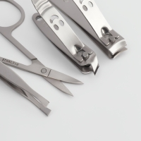 Набор маникюрный «Люси», 10 предметов, кожзам-чехол, цвет серый Набор маникюрный «Люси», 10 предметов, кожзам-чехол, цвет серый