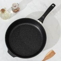 Сковорода, d=28 см, пластиковая ручка, антипригарное покрытие, цвет тёмный мрамор Сковорода, d=28 см, пластиковая ручка, антипригарное покрытие, цвет тёмный мрамор