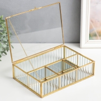 Шкатулка-органайзер  стекло для мелочей "Волны" 6х16,5х23 см