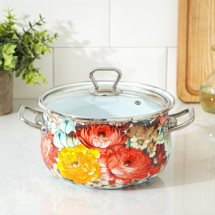 Кастрюля эмалированная «Пион», 3.1 л, индукция Кастрюля эмалированная «Пион», 3.1 л, индукция