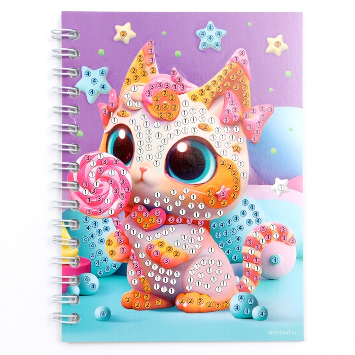 Алмазная мозаика с частичным заполнением для детей на блокноте «Сладкоежка», 11 х 15 см, 48 листов Алмазная мозаика с частичным заполнением для детей на блокноте «Сладкоежка», 11 х 15 см, 48 листов