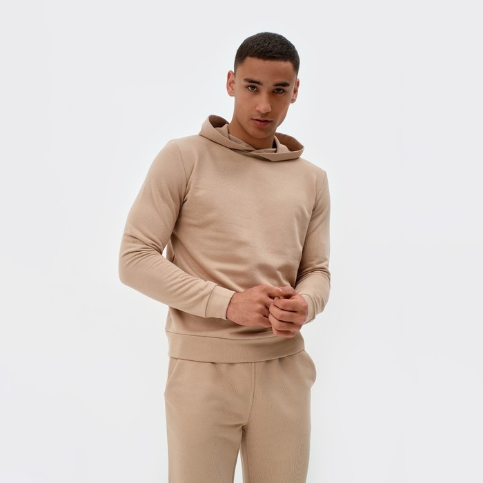 Спортивный костюм мужской (худи,брюки) MINAKU, цвет бежевый, размер 50
