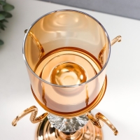 Подсвечник металл, стекло на 1 свечу "Карино" d-7 см, золото 15,5х15,5х33 см Подсвечник металл, стекло на 1 свечу "Карино" d-7 см, золото 15,5х15,5х33 см