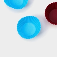 Набор форм для выпечки Доляна «Риб.Круг», силикон, 7×3,3 см, 6 шт, цвет МИКС Набор форм для выпечки Доляна «Риб.Круг», силикон, 7×3,3 см, 6 шт, цвет МИКС