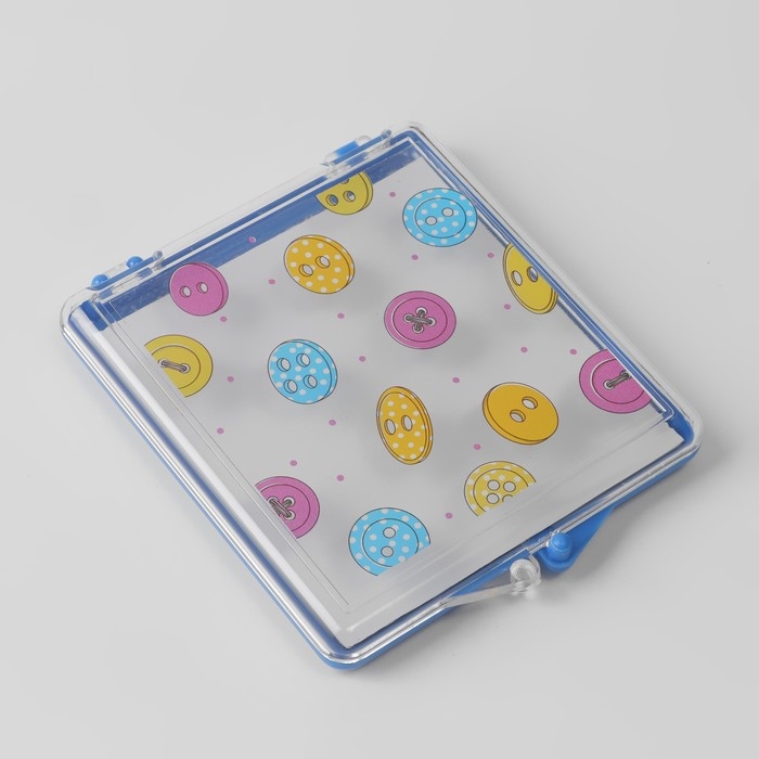 Игольница магнитная &laquo;Пуговки&raquo;, с иглами, 7 &times; 8 см, цвет голубой