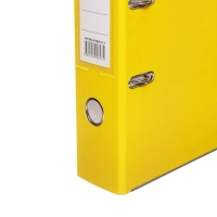 Папка-регистратор А4, 75 мм, Calligrata, ПВХ, тиснение "лен", металлическая окантовка, карман на корешок, собранная, желтая, микс Папка-регистратор А4, 75 мм, Calligrata, ПВХ, тиснение "лен", металлическая окантовка, карман на корешок, собранная, желтая, микс