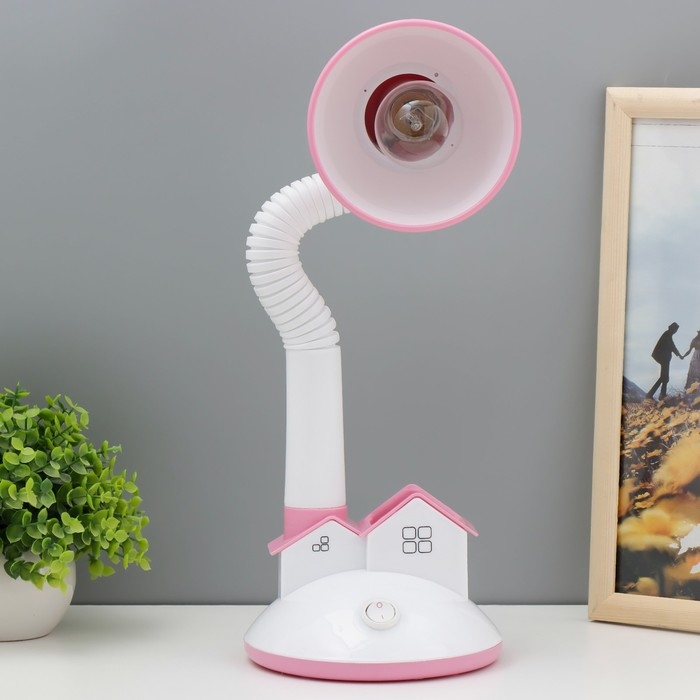 Настольная лампа Настольная лампа "Домик" Е27 40Вт розовый 14х14х35 см