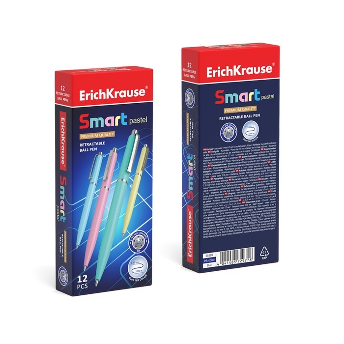 Ручка шариковая автоматическая, ErichKrause, Smart Matic Pastel узел 0.7 мм, цвет чернил синий,МИКС Ручка шариковая автоматическая, ErichKrause, Smart Matic Pastel узел 0.7 мм, цвет чернил синий,МИКС