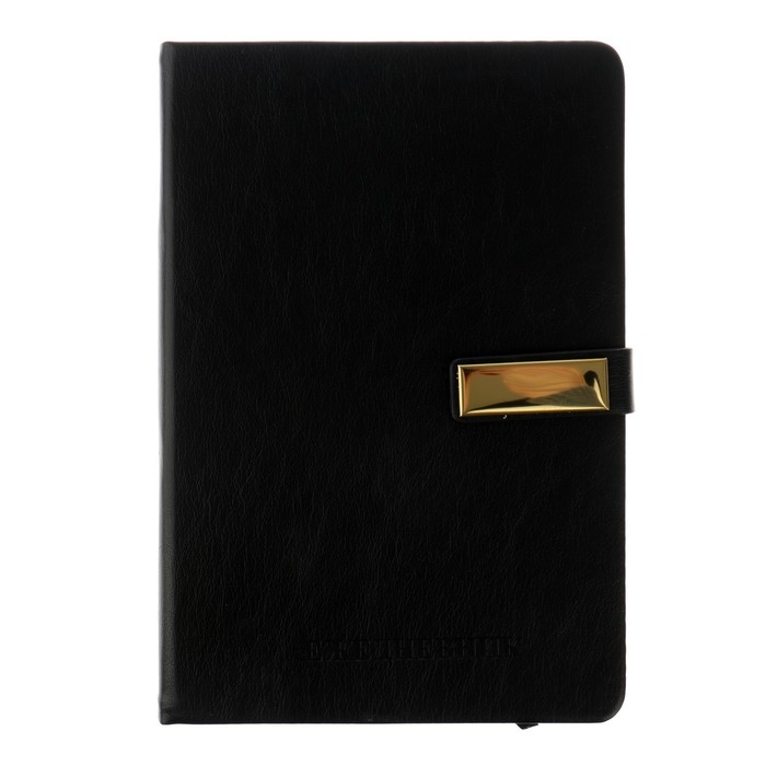 Ежедневник недатированный А5, 116 листов в клетку, с хлястиком, обложка кожзам, МИКС