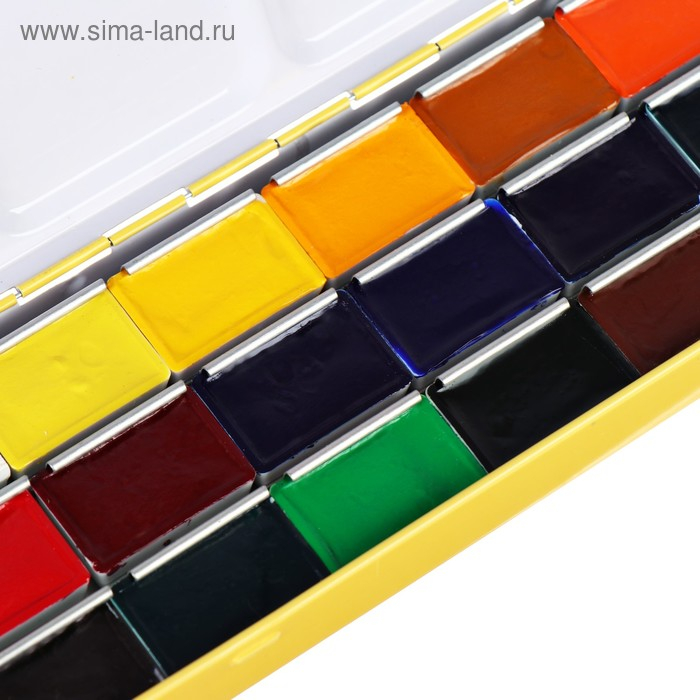 Акварель художественная в кюветах, 21 цвет х 2.5 мл, ЗХК Акварель художественная в кюветах, 21 цвет х 2.5 мл, ЗХК "Сонет", в металлическом пенале, 351101514