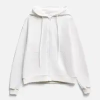 Толстовка унисекс оверсайз на молнии Zippy Terry, белая, размер M/L