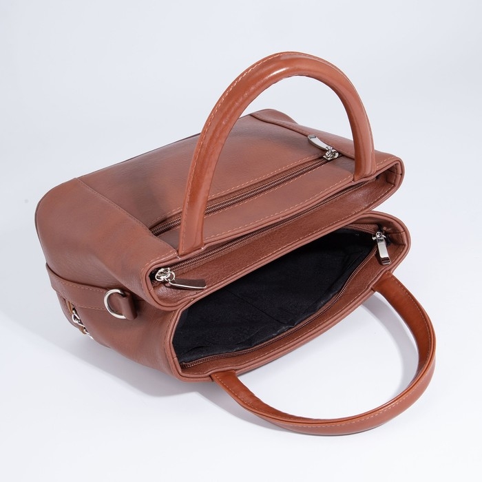 Сумка-тоут Сумка-тоут "Оливи" на молнии, цвет коричневый