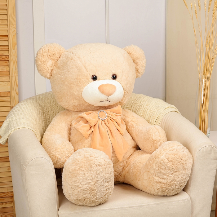 Мягкая игрушка &laquo;Медведь&raquo; с бантом, 100 см, цвет бежевый