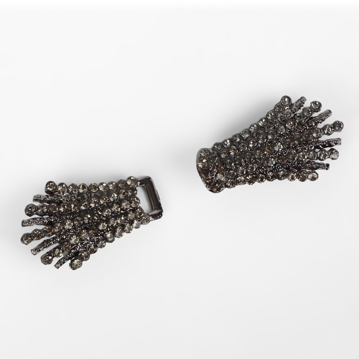 Декоративная застёжка, 4,3 &times; 1,3 см, цвет чёрный