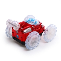 Машина-перевёртыш радиоуправляемая &laquo;Трюк&raquo;, работает от батареек, световые эффекты, цвет красный