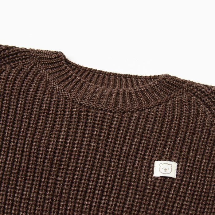 Джемпер вязаный Крошка Я, рост 86-92 см, коричневый