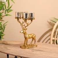 Подсвечник на 4 свечи "Олень" алюминий 18х20х35 см Подсвечник на 4 свечи "Олень" алюминий 18х20х35 см