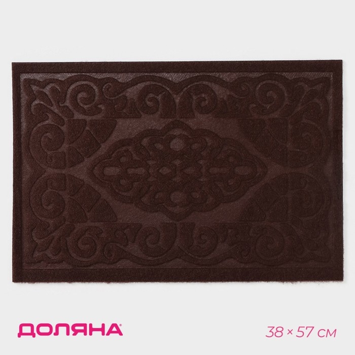 Коврик влаговпитывающий придверный Доляна &laquo;Восточная сказка&raquo;, без окантовки, 38&times;57 см, цвет коричневый