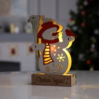 Светодиодная фигура «Снеговик с птичками» 16.5 × 20.5 × 5 см, дерево, батарейки LR41х3 (в комплекте), свечение тёплое белое Светодиодная фигура «Снеговик с птичками» 16.5 × 20.5 × 5 см, дерево, батарейки LR41х3 (в комплекте), свечение тёплое белое