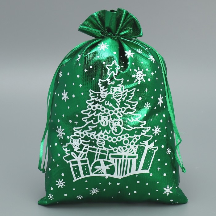 Мешочек подарочный парча &laquo;Зимние сюрпризы&raquo;, 20 х 30 см +/- 1.5 см, Новый год