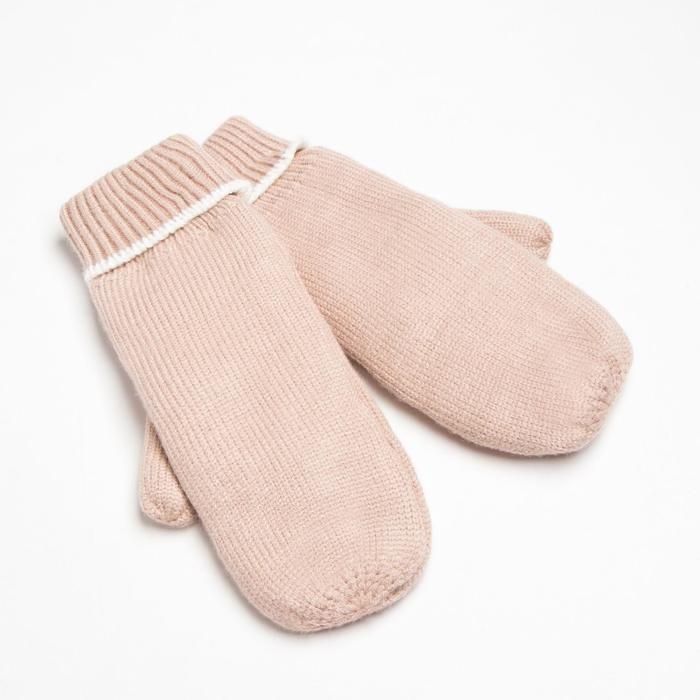 Варежки женские MINAKU однотонные,размер 6,5 цв.бежевый Варежки женские MINAKU однотонные,размер 6,5 цв.бежевый