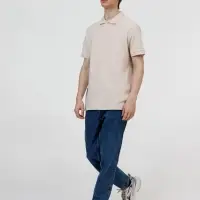 Рубашка поло унисекс Pacific, бежевая (льняная), размер XL Рубашка поло унисекс Pacific, бежевая (льняная), размер XL