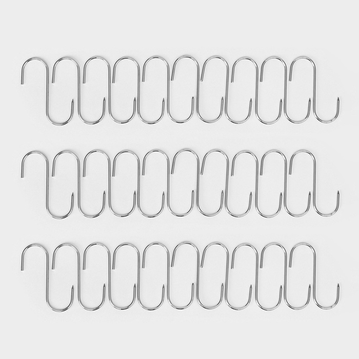 Крючки для мяса из нержавеющей стали, 12х3,5 см, упаковка 30 шт