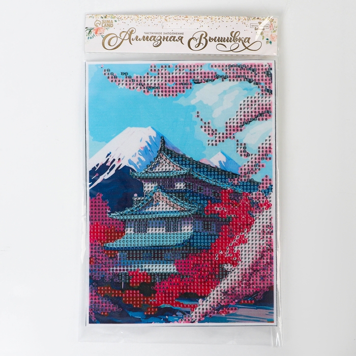 Алмазная мозаика с частичным заполнением на холсте &laquo;Сакура&raquo;&lrm;, 15 х 21 см