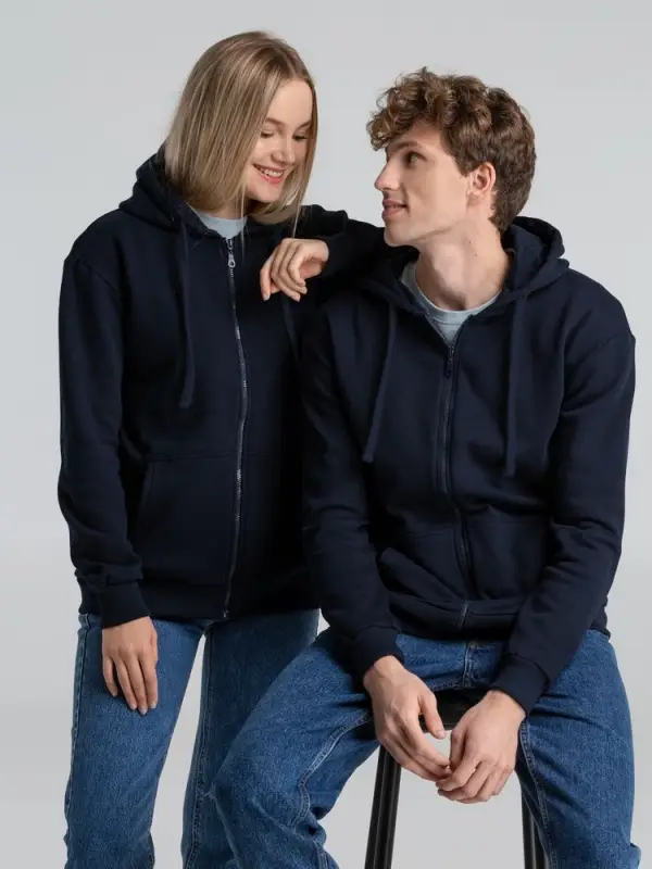 Толстовка на молнии с капюшоном Siverga Heavy 2.0, темно-синяя, размер XL