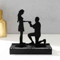 Подсвечник металл на 2 свечи "Предложение" чёрный 12,5х12х6,8 см Подсвечник металл на 2 свечи "Предложение" чёрный 12,5х12х6,8 см