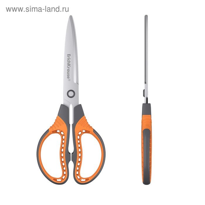 Ножницы 20.5 см ErichKrause Protector, с чехлом, усиленные, ударопрочные, серо-оранжевые Ножницы 20.5 см ErichKrause Protector, с чехлом, усиленные, ударопрочные, серо-оранжевые