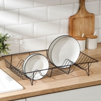 Сушилка для посуды Доляна, 47,5&times;32&times;9 см, цвет чёрный