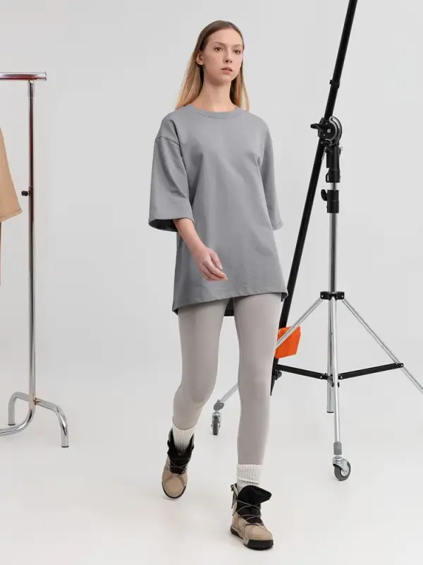 Футболка оверсайз унисекс Kosmos 2.0, светло-серая, размер XS/S