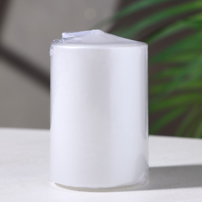 Свеча - цилиндр парафиновая, белый перламутр, 4&times;6 см