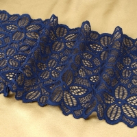 Кружевная эластичная ткань, 180 мм × 2,7 ± 0,5 м, цвет синий Кружевная эластичная ткань, 180 мм × 2,7 ± 0,5 м, цвет синий