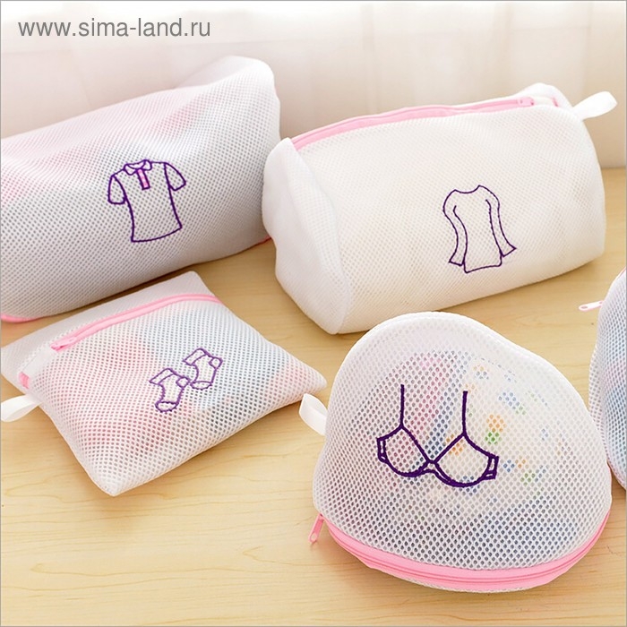 Мешок для стирки носков Доляна, 17&times;20 см, трехслойный, крупная сетка, цвет МИКС