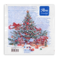 Новогодние салфетки бумажные Pero Prestige «Сказочный город», 3 слоя, 33х33 см, 20 шт Новогодние салфетки бумажные Pero Prestige «Сказочный город», 3 слоя, 33х33 см, 20 шт