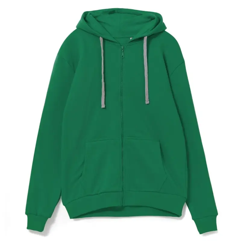 Толстовка на молнии с капюшоном Siverga, зеленая, размер XS